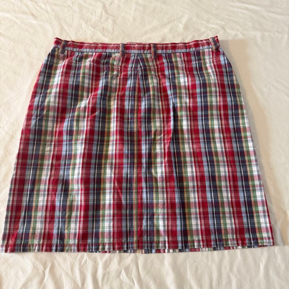 Vtg Y2K 2000s Red Plaid Mini Skirt Plus Size 18 Preppy Academia - Picture 4 of 7
